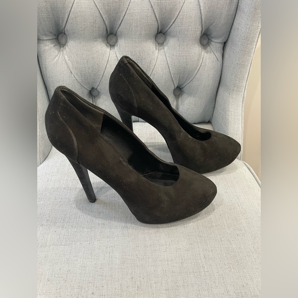 Nine‎ West Platform Suede Black Heels